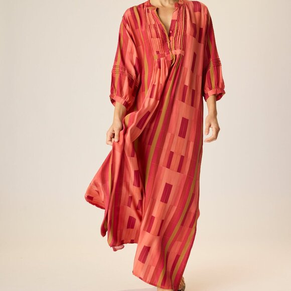 Natalie Martin Sammie Maxi Dress in Sea Glass Coral Size Medium - Picture 1 of 5